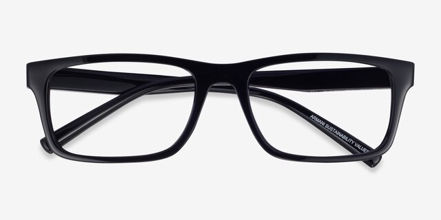 Armani Exchange AX3115 Shiny Black Eco-friendlyEyeglass Frames from EyeBuyDirect, Closed View