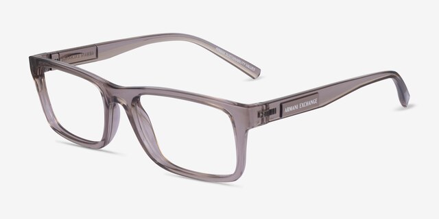 Armani Exchange AX3115 Shiny Transparent Brown Eco-friendlyEyeglass Frames from EyeBuyDirect, Angle View