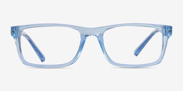 Armani Exchange AX3115 Shiny Transparent Blue Eco-friendlyEyeglass Frames from EyeBuyDirect, Front View