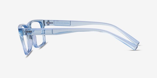 Armani Exchange AX3115 Shiny Transparent Blue Eco-friendlyEyeglass Frames from EyeBuyDirect, Side View