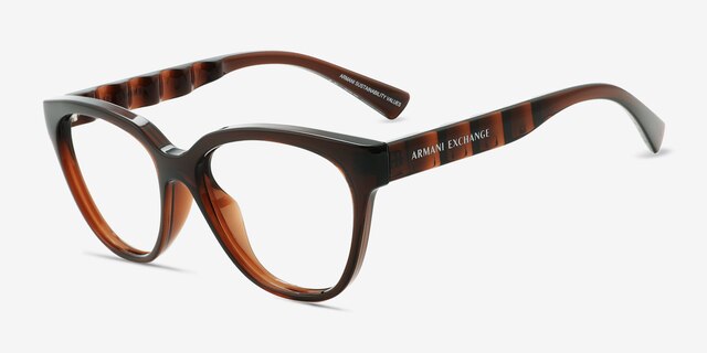 Armani Exchange AX3117U Brown Eco-friendlyEyeglass Frames from EyeBuyDirect, Angle View