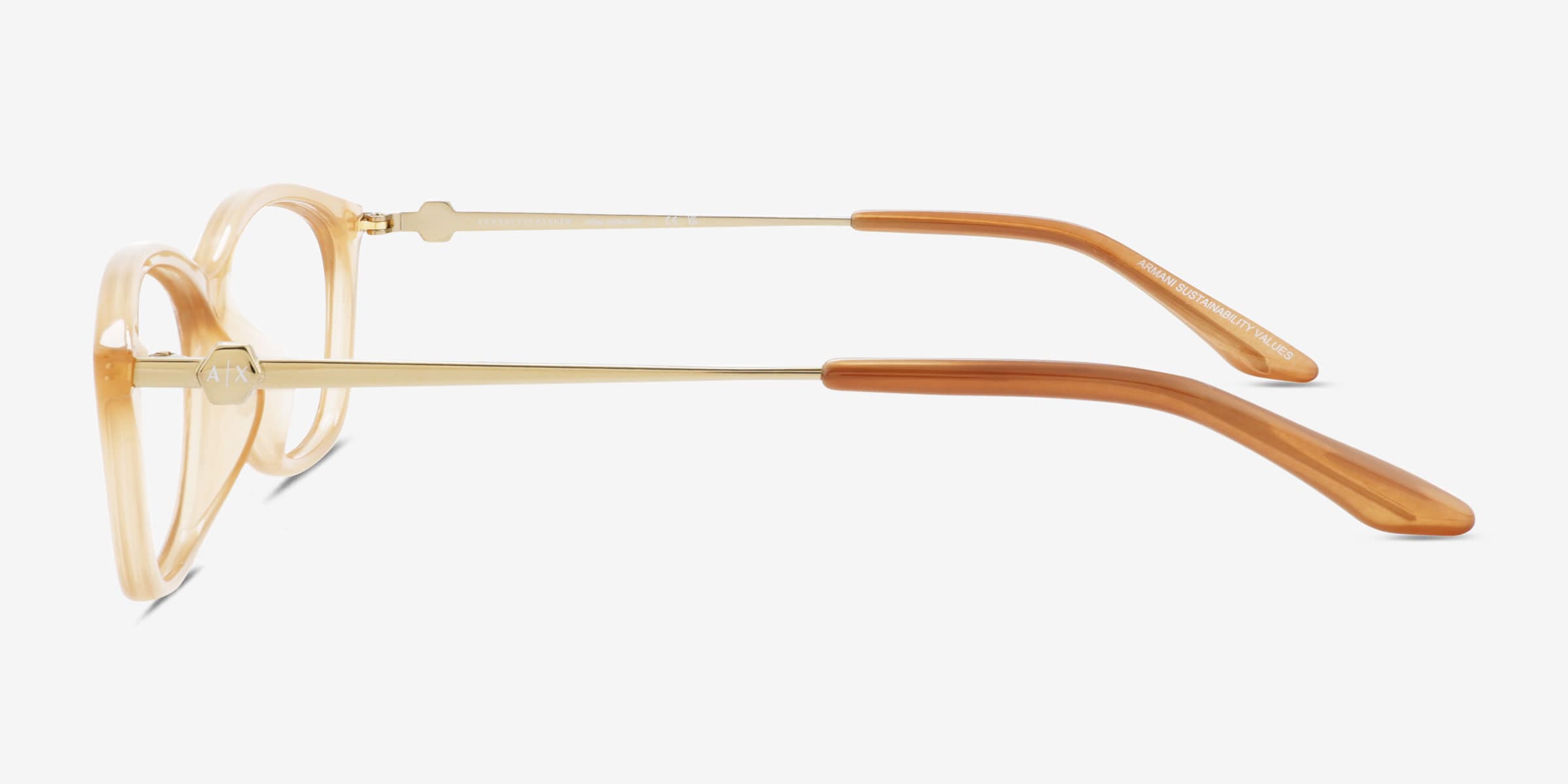 Armani Exchange AX3121U - Cat Eye Yellow Frame Glasses For Women