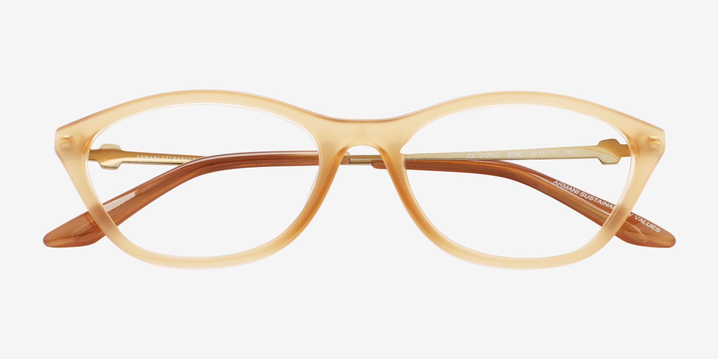 Armani Exchange AX3121U - Cat Eye Yellow Frame Glasses For Women