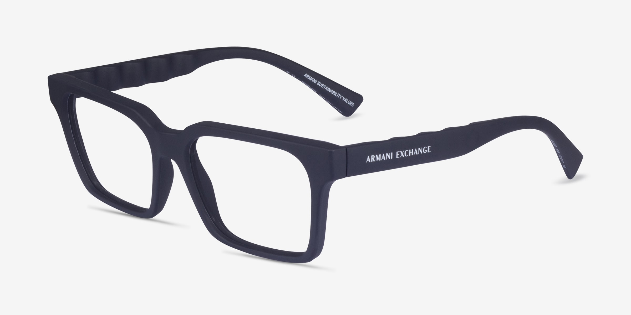 Armani Exchange AX3122 - Square Navy Frame Eyeglasses | Eyebuydirect