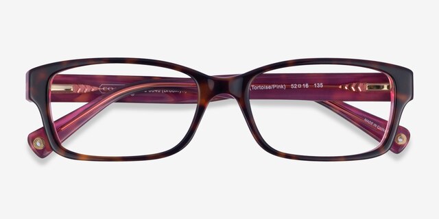 Coach HC6040 Brooklyn Pink Tortoise AcetateEyeglass Frames from EyeBuyDirect, Closed View