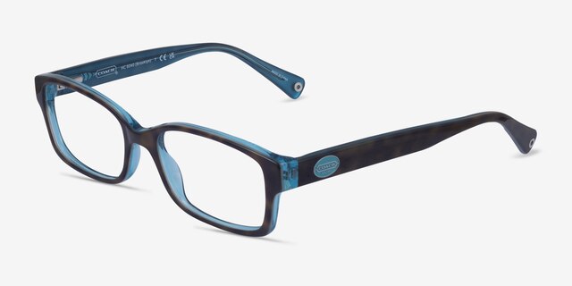 Coach HC6040 Brooklyn Tortoise Green AcetateEyeglass Frames from EyeBuyDirect, Angle View