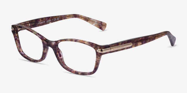 Coach HC6065 Confetti Light Brown AcetateEyeglass Frames from EyeBuyDirect, Angle View