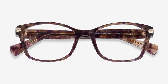 Coach HC6065 Confetti Light Brown AcetateEyeglass Frames from EyeBuyDirect, Closed View