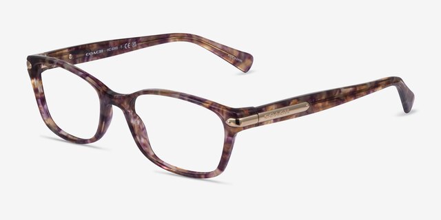 Coach HC6065 Confetti Brown AcetateEyeglass Frames from EyeBuyDirect, Angle View