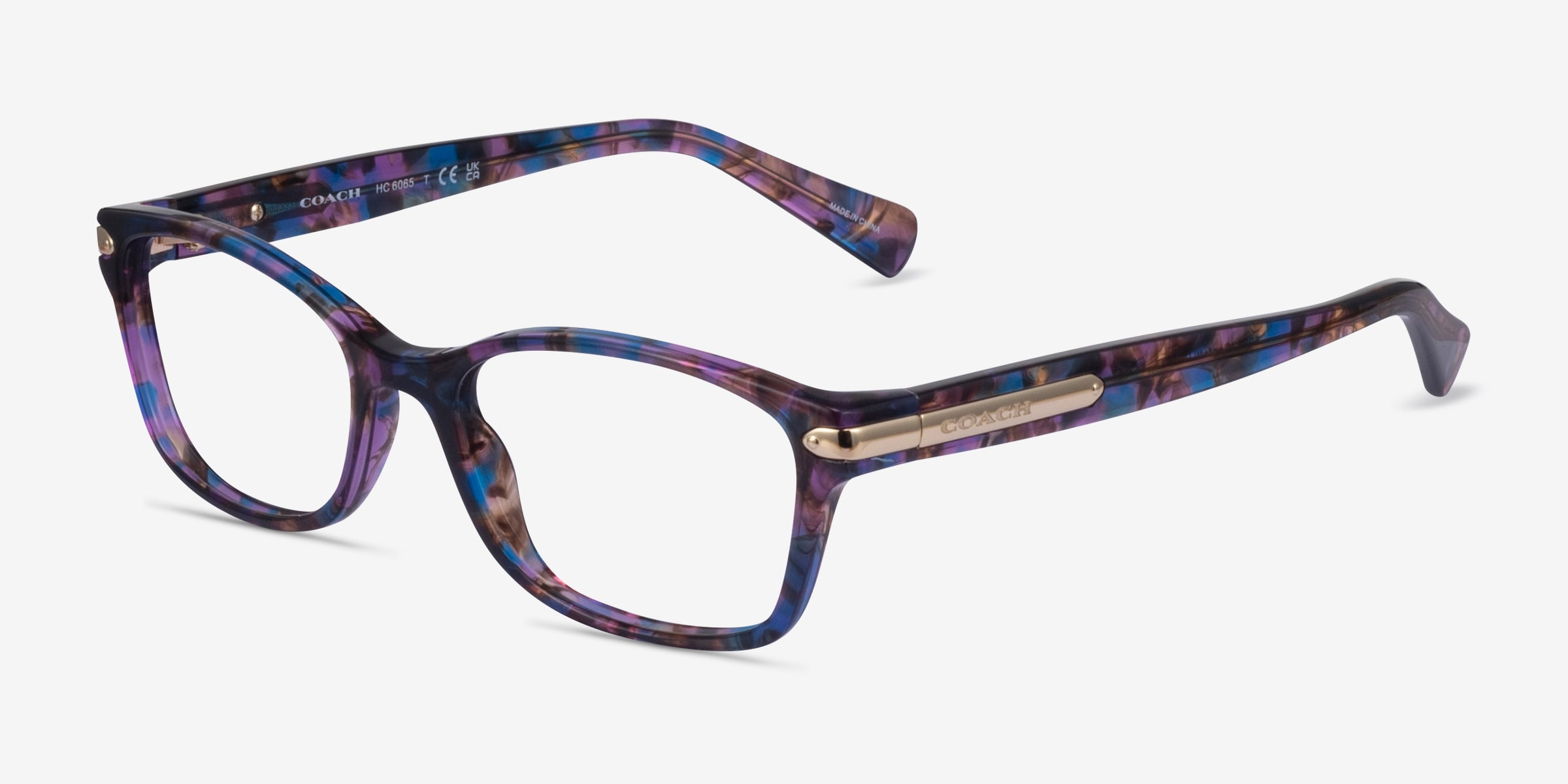 Coach HC6065 - Cat Eye Confetti Purple Frame Glasses For  display picture 3
