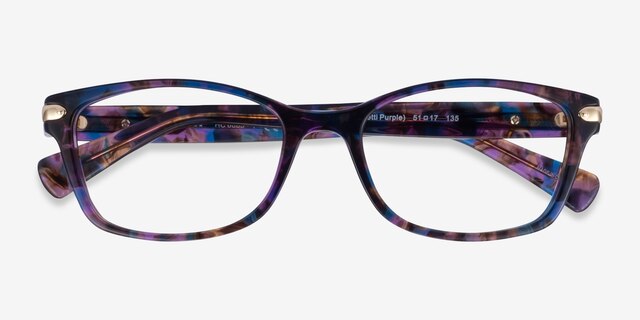 Coach HC6065 Confetti Purple AcetateEyeglass Frames from EyeBuyDirect, Closed View