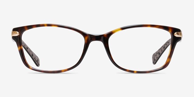Coach HC6065 Dark Tortoise AcetateEyeglass Frames from EyeBuyDirect, Front View