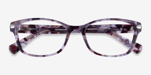 Coach HC6065 Purple Tortoise AcetateEyeglass Frames from EyeBuyDirect, Closed View