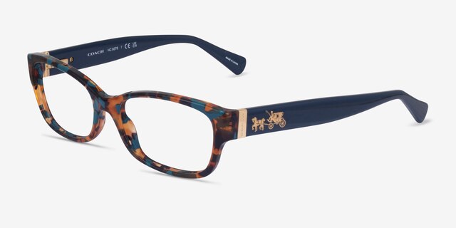 Coach HC6078 Green Tortoise AcetateEyeglass Frames from EyeBuyDirect, Angle View