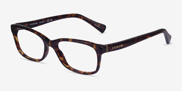 Coach HC6089 Dark Tortoise AcetateEyeglass Frames from EyeBuyDirect, Angle View