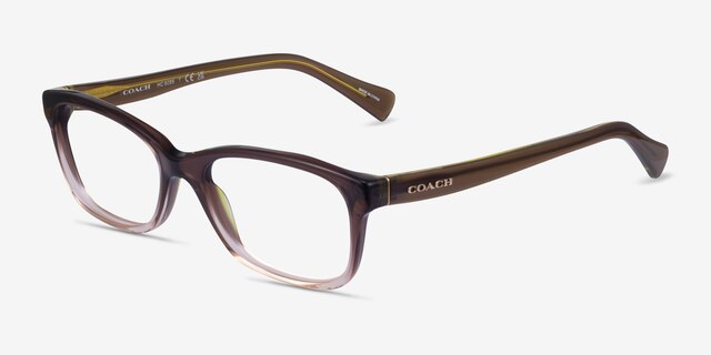 Coach HC6089 Gradient Brown AcetateEyeglass Frames from EyeBuyDirect, Angle View