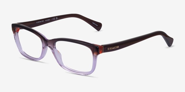 Coach HC6089 Brown Purple Gradient AcetateEyeglass Frames from EyeBuyDirect, Angle View