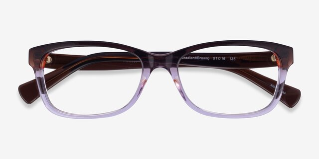 Coach HC6089 Brown Purple Gradient AcetateEyeglass Frames from EyeBuyDirect, Closed View