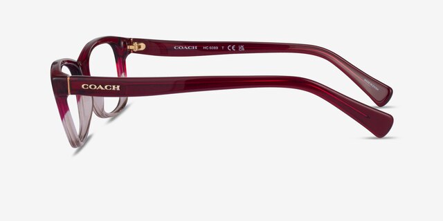 Coach HC6089 Gradient Red AcetateEyeglass Frames from EyeBuyDirect, Side View