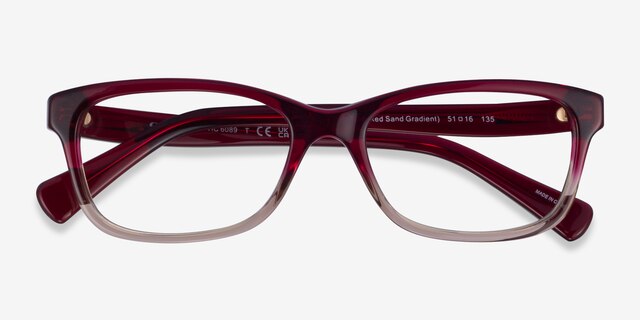 Coach HC6089 Gradient Red AcetateEyeglass Frames from EyeBuyDirect, Closed View