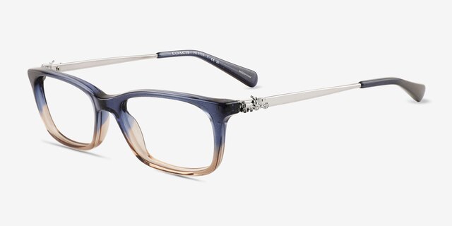 Coach HC6110 Blue Brown Gradient AcetateEyeglass Frames from EyeBuyDirect, Angle View