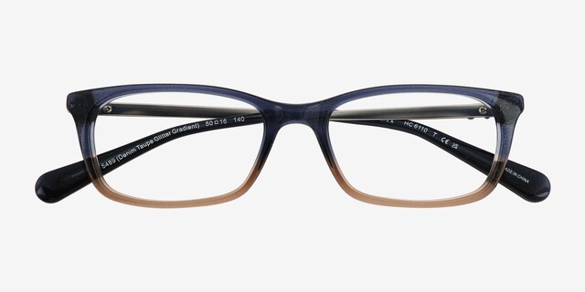 Coach HC6110 Blue Brown Gradient AcetateEyeglass Frames from EyeBuyDirect, Closed View