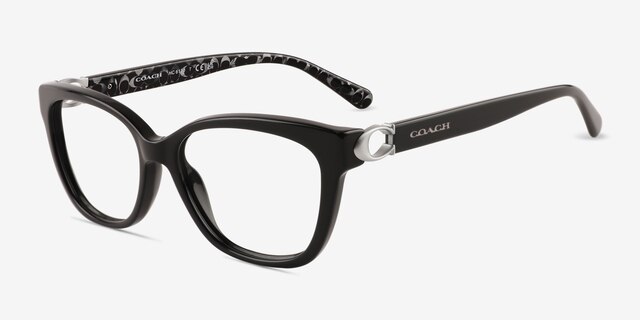 Coach HC6120 Black AcetateEyeglass Frames from EyeBuyDirect, Angle View