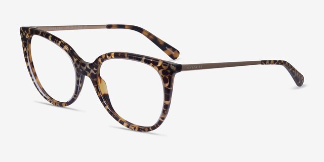 Coach HC6125 Spotty Tortoise AcetateEyeglass Frames from EyeBuyDirect, Angle View