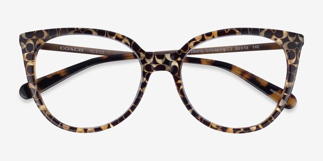 Coach HC6125 Spotty Tortoise AcetateEyeglass Frames from EyeBuyDirect, Closed View
