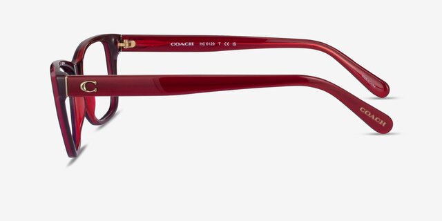 Coach HC6129 Burgundy Red AcetateEyeglass Frames from EyeBuyDirect, Side View