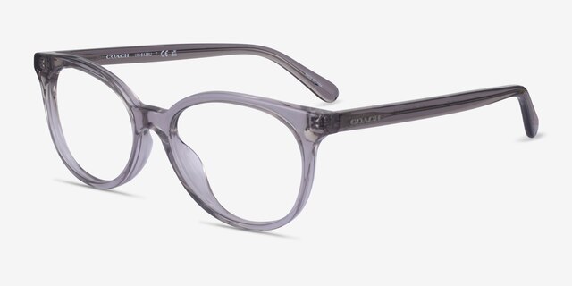 Coach HC6138U Transparent Gray AcetateEyeglass Frames from EyeBuyDirect, Angle View