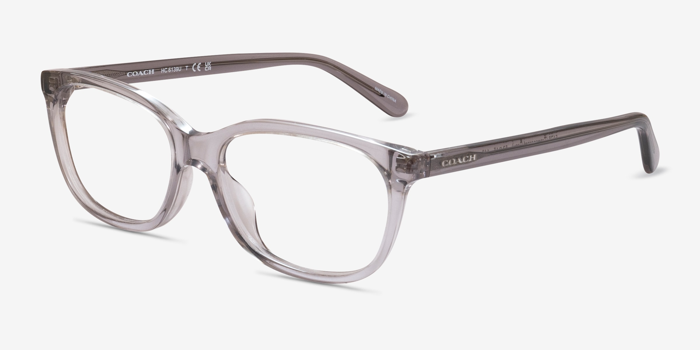 Coach HC6139U - Cat Eye Transparent Gray Frame Eyeglasses 