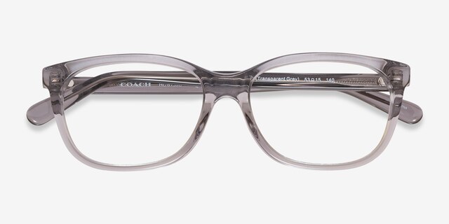 Coach HC6139U Transparent Gray AcetateEyeglass Frames from EyeBuyDirect, Closed View