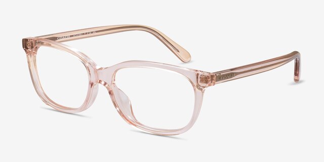 Coach HC6139U Transparent Pink AcetateEyeglass Frames from EyeBuyDirect, Angle View