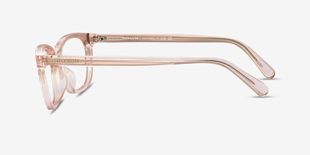 Coach HC6139U Transparent Pink AcetateEyeglass Frames from EyeBuyDirect, Side View