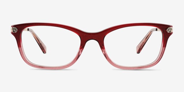 Coach HC6142 Burgundy Glitter Gradient AcetateEyeglass Frames from EyeBuyDirect, Front View