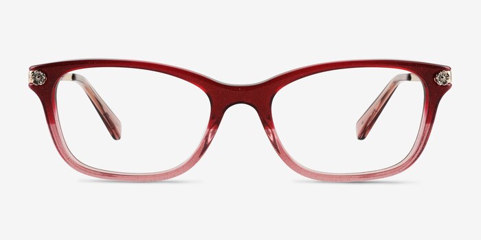 Coach HC6142 Burgundy Glitter Gradient Acetate Eyeglass Frames from EyeBuyDirect