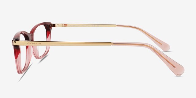 Coach HC6142 Burgundy Glitter Gradient AcetateEyeglass Frames from EyeBuyDirect, Side View