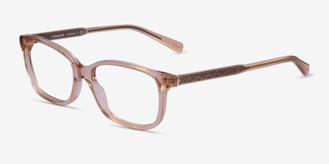 Coach HC6143 Transparent Champagne AcetateEyeglass Frames from EyeBuyDirect, Angle View