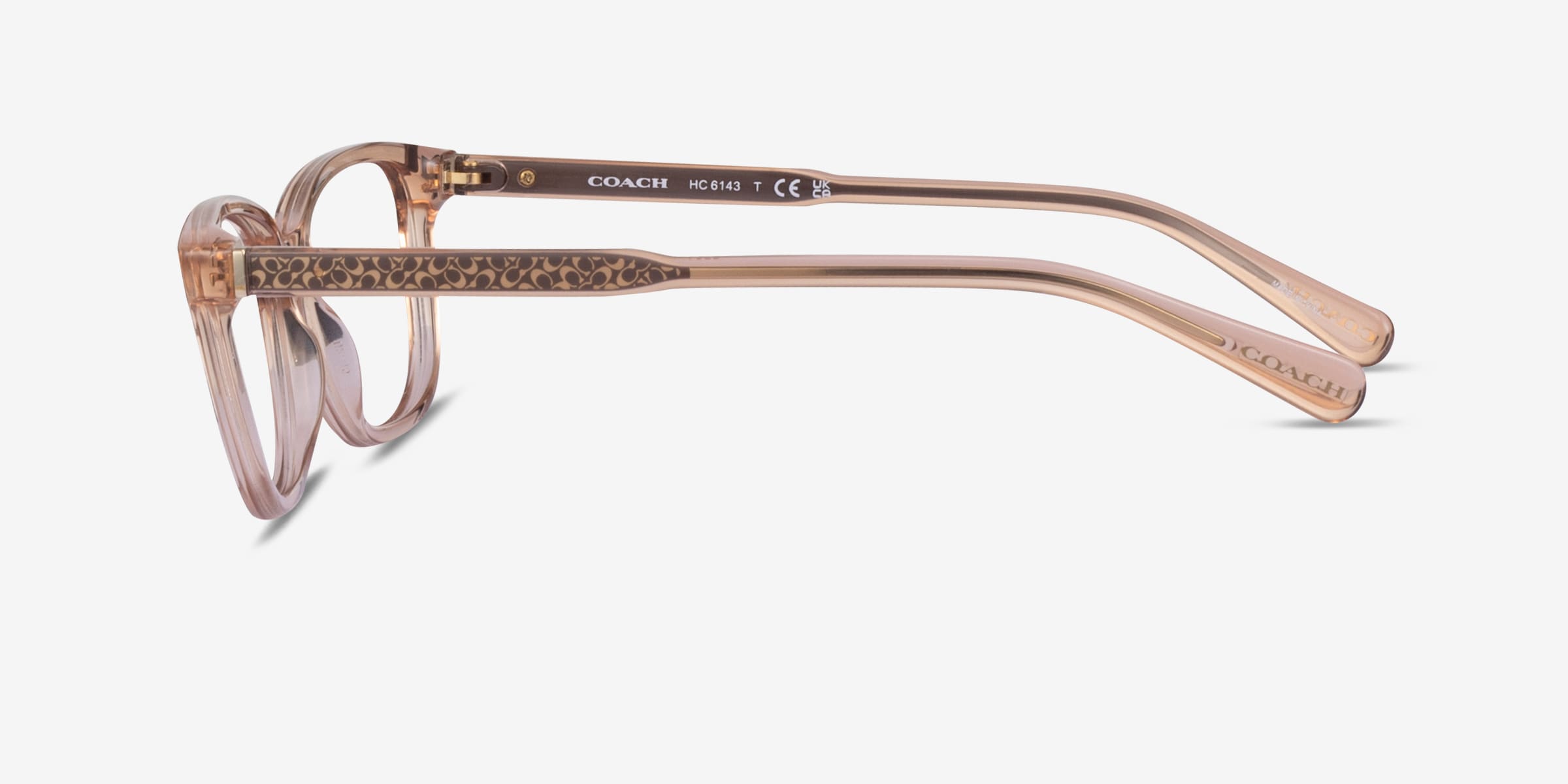 Coach HC6143 - Cat Eye Transparent Champagne Frame Glasses  display picture 2