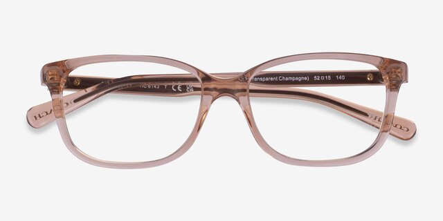 Coach HC6143 Transparent Champagne AcetateEyeglass Frames from EyeBuyDirect, Closed View