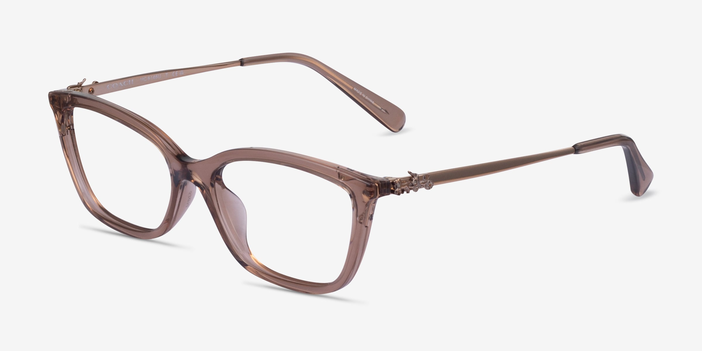 Coach HC6146U - Cat Eye Transparent Brown Frame Eyeglasses  display picture 1