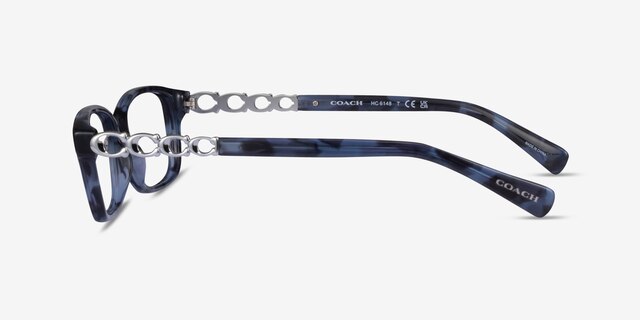 Coach HC6148 Blue Tortoise AcetateEyeglass Frames from EyeBuyDirect, Side View