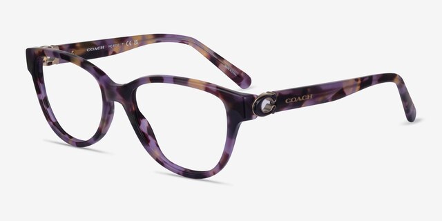 Coach HC6153 Purple Tortoise AcetateEyeglass Frames from EyeBuyDirect, Angle View