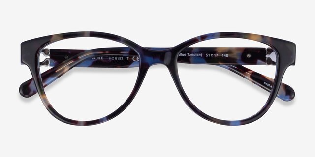 Coach HC6153 Blue Tortoise AcetateEyeglass Frames from EyeBuyDirect, Closed View