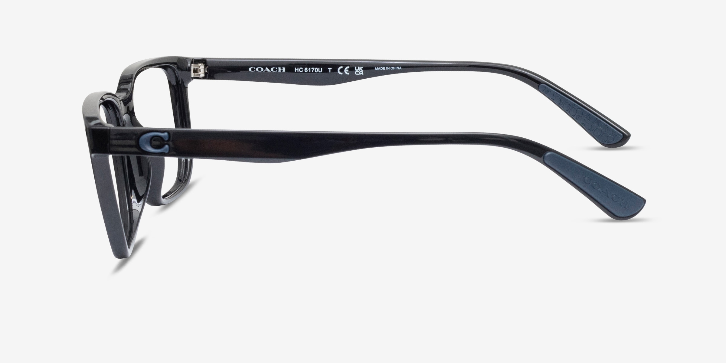 Coach Black Oversized Square Eyeglass Frames with Case Coach HC6226U 5781 Glasses - US main image 3