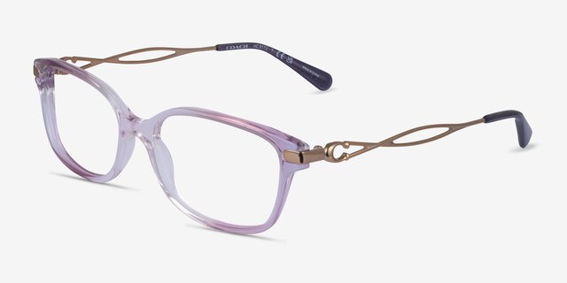 Coach HC6172 Gradient Transparent Purple AcetateEyeglass Frames from EyeBuyDirect, Angle View