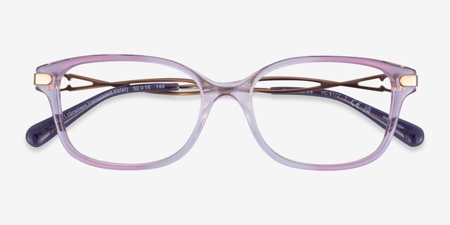 Coach HC6172 Gradient Transparent Purple AcetateEyeglass Frames from EyeBuyDirect, Closed View