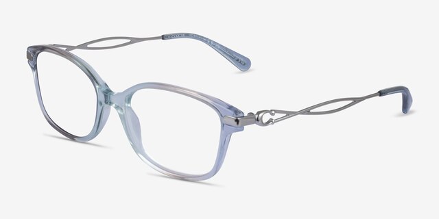 Coach HC6172 Gradient Transparent Blue AcetateEyeglass Frames from EyeBuyDirect, Angle View