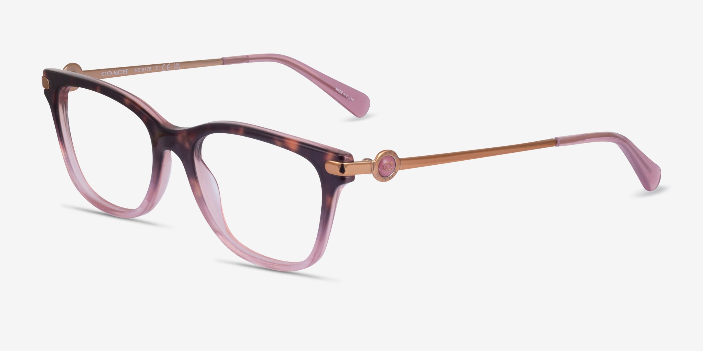 NEW COACH women\'s hc6176 eyeglasses in rose tortoise gradient HC6176 Eyeglasses Frames by Coach main image 4